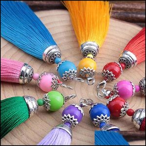 Nyckelringar reflekterande Tassel KeyChain Holder Chain Keyring Charm f￶r v￤ska Pendant Trim Chains Jewelry Decor Drop Delivery OT4LU