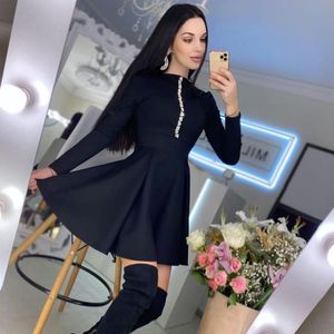 Casual Dresses Wholesale Women's Dress Black White Red Long Sleeves Two Wear Ball Gown Celebrity Cocktail Party Bandage