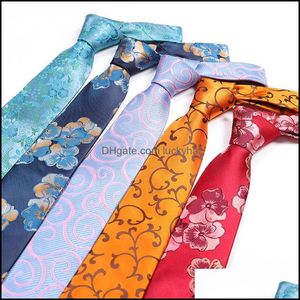 Boyun bağları çiçek mticolor erkek polyester jakard düğün kravat parti hediye günlük aksesuarlar desen teslimat moda otyeq