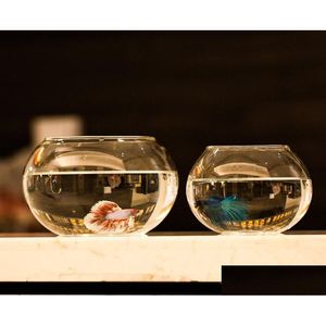 Аквариумы Большой размер стеклянная золотая миска полная гостиная экологическая маленькая рыба для разведения рыбы гуппи игрушка Pecera Pet Supplie D Dhot8