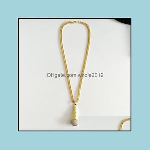 Colares de pingentes lindas correntes de ouro para homens Cruz Colar Declaração punk Hip Hop Jewelry Drop Pingents Dhizc