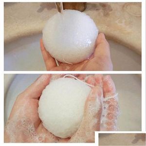 Sponges Applicators Cotton Wholesale New Selling Natural Konjac Konnyaku Facial Puff Face Wash Cleansing Sponge White Drop Delive Dhff8