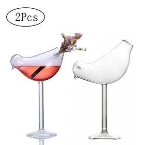 Vinglas 2st. Set Bird Champagne Glass Creative Molecular Smoked Cocktail Goblet Party Bar Drinking Cup Juice 150ml 230113