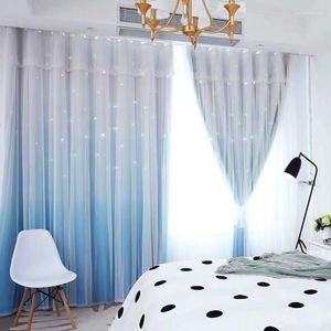 Kurtyna nowoczesna prosta gradientowy kolor kolor dwukrotnie warstwy dziewczyna sypialnia zasłony wykuszowe wykuszowe Wysokie efektywne zasłony zaciemniające