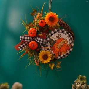 Декоративные цветы Хэллоуин осень тыква грузовик украденные товары венок для дома хань