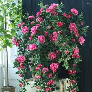 Dekorativa blommor konstgjorda Peony Flower Vine False Rose Family Wedding Park Corridor Takdekoration