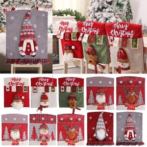 Capas de cadeira 1/2/3pcs Capa de Natal Papai Noel Claus House House 3D Impresso para casa 2023 Decoração de mesa de Natal