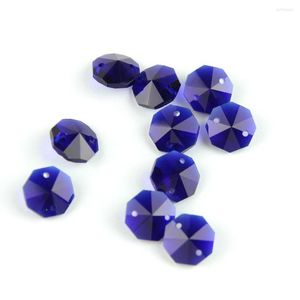 Chandelier Crystal Dark Blue 14mm Octagon Beads With 1 Hole/2 Holes Lighting Lamp Parts Strand Component For Home Wedding & DIY