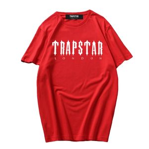 Trapstar 여름 캐주얼 남성 T 셔츠 디자이너 T 셔츠 패션 단락 승무원 목 티 미국 크기 M-XXL