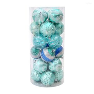 Christmas Decorations Practical 24Pcs Excellent Xmas Tree Balls Pendants Hanging Ornaments Plastic Exquisite Pattern For Household