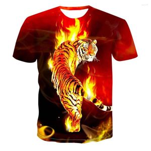 Herren T-Shirts 2023 Fashion Rich Tiger 3D Farbdruck Übergroßes T-Shirt Sommer Kurzarm Casual Sport Top