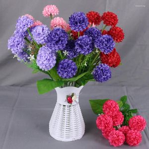 Fiori decorativi Ortensia Bouquet di peonie artificiali Palla di seta che sboccia fiori finti Centrotavola per matrimoni Decorazione della tavola di casa