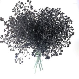 Fiori decorativi 1PC Halloween Black Simulation Plant Eucalipto Lavanda Piante d'imitazione Fiore artificiale per la festa di Pasqua