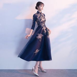Casual Dresses Sexy Chinese Style Dress Womens Slim Party Evening Long Cheongsam Marriage Gown Luxury Wedding Qipao Fashion Clothes Vestido