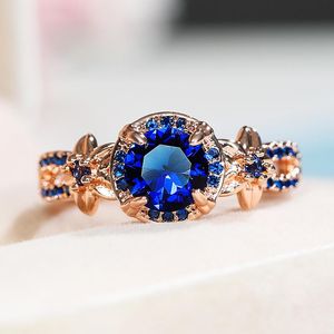 Pierścienie klastra Uilz Boho Kryształowy biały niebieski zielony okrągły pierścień moda różowa/czarny kwiat cyrkon kamienna zaręczyny dla kobiet