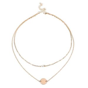 Chains Krasivaya Gold Pendant With White Pearl Chockers Necklace For Women