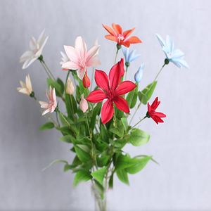 Dekorativa blommor Simulering Clematis Artificial Silk Flower Lotus Wedding Home Party Arrangement El Floral Decoration