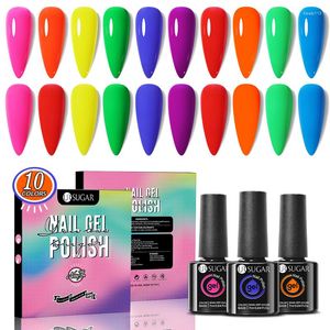 Nail Art Kits UR SUGAR 10pcs Neon Fluorescence Color Gel Polish Whole Set Semi Permanent Soak Off UV LED Varnish Manicure