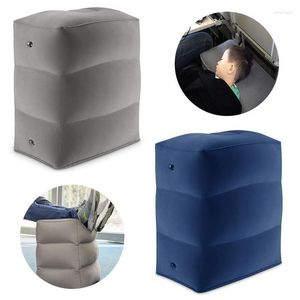 Pillow 1 Gas Nozzle 3 Layers Inflatable Travel Foot Rest Dust Pad Train Bag Airplane Storage & Footrest Car