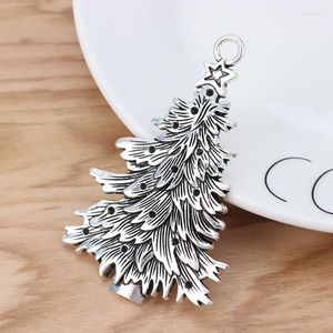 Pendant Necklaces 2 Pieces Tibetan Silver Large Xmas Christmas Tree Charms Pendants For Jewellery Making Findings 68x43mm