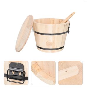 Bottiglie di stoccaggio Secchio per riso Piroscafo Ciotola in legno Cestino per sushi in legno Conservazione Cucina Miscelazione Hangiri Contenitore per vasca cinese asiatico Servire Dim