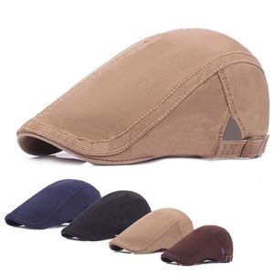 Berets Spring осень ретро мужчины повседневные улицы Sboe Beret Fashion Cotton Caps Sun Flat Hats French England Visors