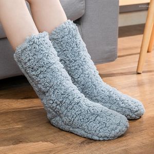 Frauen Socken 3pairs dicker Samtfell warme Stiefel Socken Winter Home Boden Sockeln Beinwärmer für