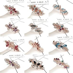 New Women Elegant Flowers Hollow Ribbon Geometric Metal Hair Claw Vintage Hair Clips Headband Hairpin Fashion Hairs Accessories 1343