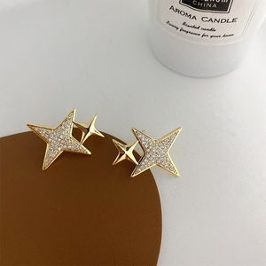 Dingle örhängen ljuskrona Allme koreansk modeguldfärg glittrande CZ Stone Star för kvinnliga damer trendiga tillbehör födelsedagspresenter