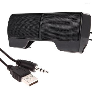 Portable Speakers Mini Clip USB Soundbar For Laptop / Desktop Tablet PC - Black Powered Bluetooth Speaker Subwoofer