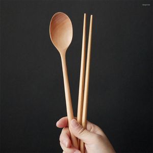 Set di stoviglie 4 pezzi / lotto cucina cucchiaio di legno bacchette utensili da cucina in bambù utensili da cucina piatti da pranzo set di posate Aparelho De Jantar