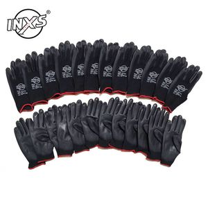 12 Pairs Polyester Nylon PU Coating Safety Work Gloves For Builders Fishing Garden Non-slip gloves