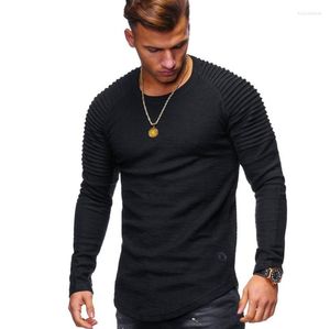 Męskie koszule T-shirt z krótkim rękawem plisowane ramię Jacquard w paski Slim-Fit Casual Sports All-Match