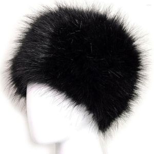 Cappellini da ciclismo 2023 Winter Women Russian Ushanka Cossack Faux Fur Snow Hat Warmer Ear Cap Ski Outdoor Headband
