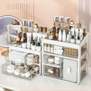 Förvaringslådor låda typ kosmetisk låda klart skrivbord hudvård makeup arrangör läppstift hållare fodral smyckesbehållare