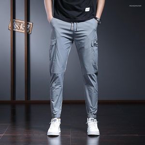 Men's Pants Men's Cargo 2023 Summer Cool Fashion Comfortable Breathable Pocket Trousers Black And Gray Casual For Men