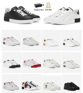 Beyaz Siyah Calfskin Nappa Portofinler Spor ayakkabıları ayakkabı erkek marka tasarımcısı koşu yürüyüş parti elbisesi konforu indirim ayakkabı eu38-46 orijinal kutu