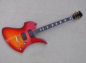 6 Strings Cherry Sunburst Electric Guitar with Quilted Maple Veneer Rosewood Fretboard Can be Customized