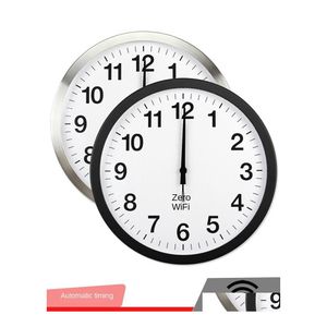 Orologi da parete Inch Clock Smart Wifi Matic Sincronizzazione Tempo Rete Muto Moderno Minimalista Soggiorno Quarzo Home Drop Delivery Ga Dh0G3