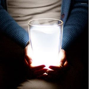 Nocne światła Milk Cup Lampa Lampa LED Kreatywny świąteczny prezent Biała atmosfera Dziecko Dzieci Szklane oświetlenie