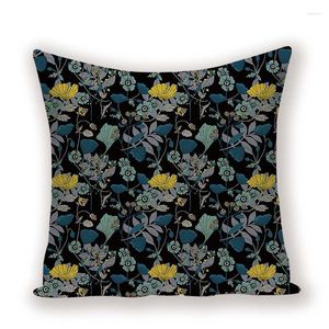 Pillow Vintage Decorative Covers Shabby Chic Floral Home Decor Sofa Chair S Black Pillows Case Custom Flax Cover