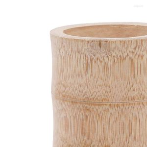 Förvaringsflaskor 1pc liten bambu burk kök te container fodral arrangör krydda runda kepsar tätning kapsel för bulkprodukt