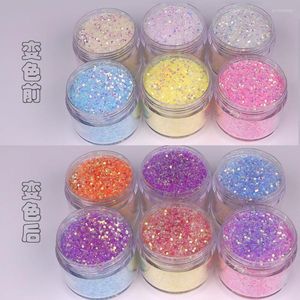 Nail Glitter Powder That Changes Color By Sensing Sunlight Blue Turns Purple UV Acrylic DIY Decorative Art Accessories