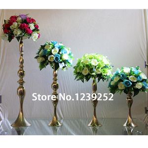 Mum Tutucular 5 PCS Altın/Şerit Metal Tutucu Düğün Etkinliği İçin 40 cm uzunluğunda Stand Candelabra Stick Çiçek Vazo (Çiçek Yok)