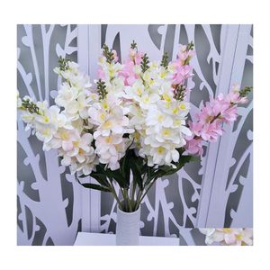 Декоративные цветы венки 3pcs/лот симуляция гиацинт цветочные цветы искусственные растения Дельфиния