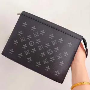 Hakiki deri poşet tote POCHETTE VOYAGE Omuz Debriyaj vintage Luxurys Akşam Çanta moda orijinal Kadın erkek crossbody Tasarımcı cüzdan çanta yıkama çantası