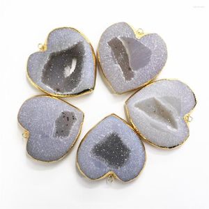 Anhänger Halsketten Exquisite Edelsteine Mineral Achate Schmuck Fünfzackiger Stern Wächter Pfirsich Herz Mond Halskette DIY Geschenk