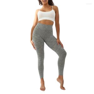 Kvinnor Pants Women Yoga Leggings Honeycomb Grid High midja mage-kontrollen Slimming Elastic Workout for Girls S/M/L/XL