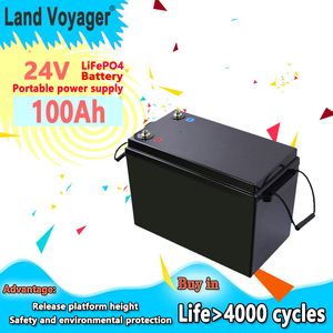Land Voyager 24V 100Ah LiFePO4 batteri Golfbil för gaffeltruck vattentät batteripaket inverter solsystem båtmotor