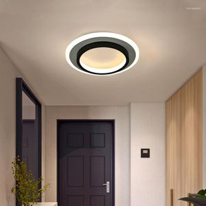 Taklampor Rund Square LED för Home Entrance Balkony Corridor Plafond Lamp Enkel svart belysning Luminaria Luster LUMINAIRE